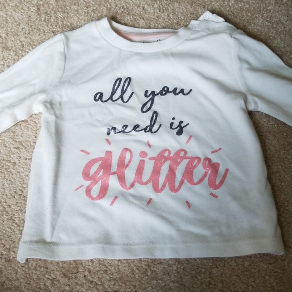 All you need is glitter white long sleeve